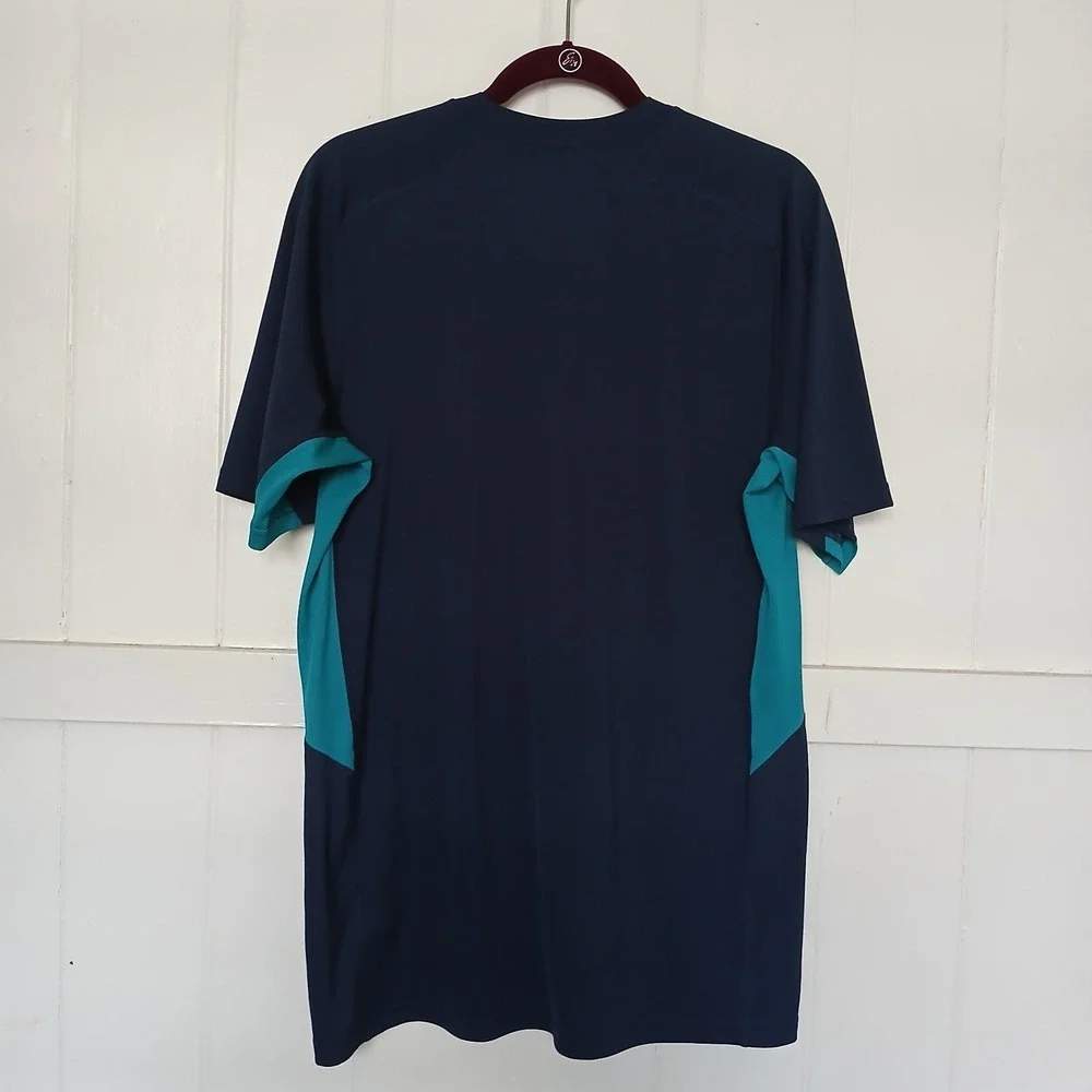NIKE Shirt Dri-FIT Legacy Swoosh Logo Athletic Performance Men's‎ Medium Blue